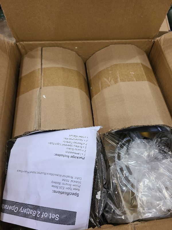 Photo 1 of 19.9 Inch Wall Sconces Battery Operated Set of 2, Rechargeable Wireless Wall Sconces Lights with Remote, Not Hardwired Dimmable Gold Wall Lamps with White Fabric Shade for Bedroom, 2 Bulbs Included