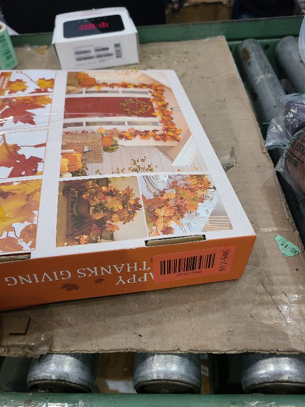 Photo 1 of 2 Pack Fall Decor Maple Leaves Garland with Lights Battery Operated Fall Thanksgiving Decorations Garland for Home Porch Front Door Table Mantle Outdoor Autumn Harvest Halloween Decor, 11.8Ft 40LED
