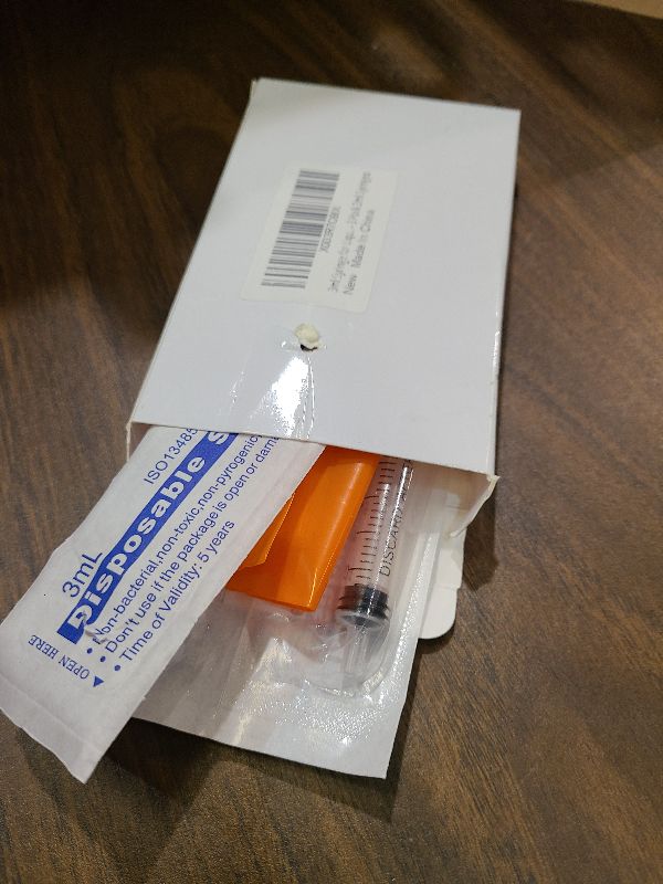 Photo 1 of 3ml Syringe for Liquid, Oral, Scientific Labs, Measurement, Dispensing, with Cap- 3 Pack 3ml Syringes