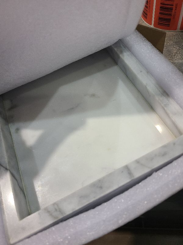 Photo 1 of 10" x 6" Moreast Real Natural Marble Vanity Tray, Genuine Marble Storage Tray for Home Decor, Large Stone Tray for Bathroom/Kitchen/Vanity/Dresser, Non-Resin/Non-Ceramic, 10 x 6 inch