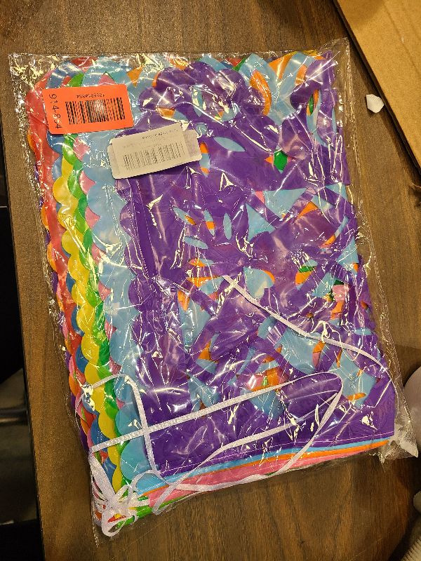 Photo 1 of 18 FT Cinco De Mayo Party Decorations, 1 Pack Fiesta Banner with 9 Plastic Papel Picado, Colorful Mexican Theme Party Flag Banner Dia De Los Muertos Day of the Dead Hanging Decor Home Party Supplies