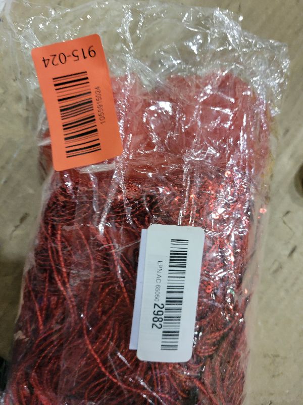 Photo 1 of 10 Yards Sparkly Sequined Tassel Ribbon Sequins Fringe Trim Spangle Paillette Lace Fabric for Sewing Curtain Pillow Home Decor Party Dress Stage Costume Embellishment (Red)