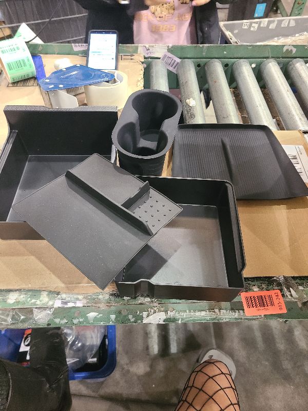 Photo 1 of 10PCS Center Console Organizer Tray for 2025 2026 Tesla Model Y Juniper Accessories, Under Seat Storage Armrest Hidden Storage Box Cup Holder Charger Pad for Tesla Model Y Juniper