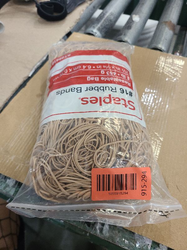 Photo 1 of 1InTheOffice Rubber Bands #16, Size16 Rubber Bands, Beige, 1 lb Box, (1,900/Pack)