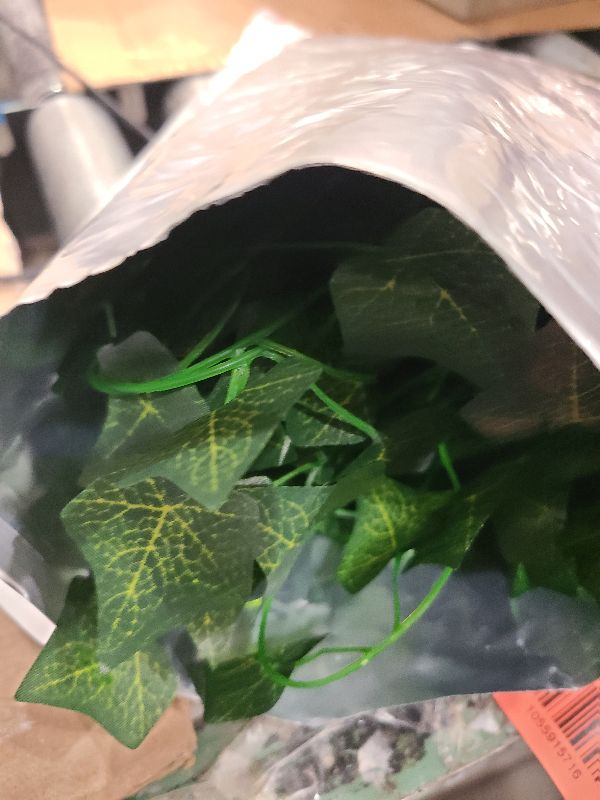 Photo 1 of 12 Pack Fake Vines for Room Decor Artificial Ivy Garland with Clip Green Flowers Hanging Plants Faux Greenery Leaves Bedroom Aesthetic Decor for Home Garden Wall Wedding