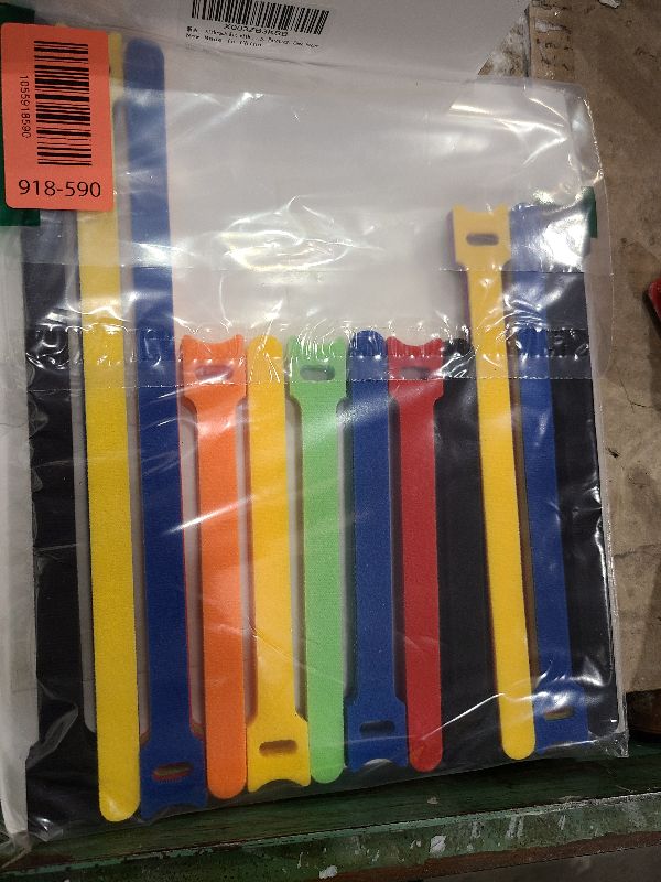 Photo 1 of 150PCS Cable Ties, 4+6+8+10 inch Multi-Colour Straps for Cable Management, Adjustable Fastening Cord Wraps, Multi-Purpose Reusable Hook and Loop for Home, Office and Garage