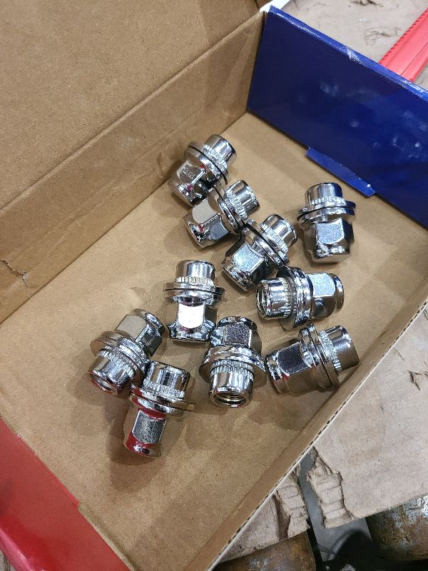 Photo 1 of 12x1.5 Lug Nuts 20 Pcs Chrome Closed End Mag Style Lug Nuts with Washer 13/16" (21mm) Hex Compatible with Toyota Camry/Corolla/Tacoma Lexus