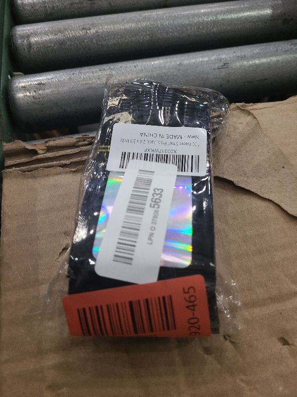 Photo 1 of 100 Pieces Smell Proof Mylar Bags, Holographic Packaging Bag, Resealable Odor Foil Pouch Zipper Bags with Clear Window for Food Storage and Lipgloss, Jewelry Lash (Black, 2.4 x 3.9 Inch)