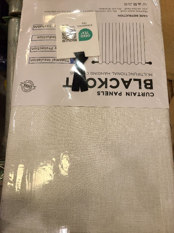 Photo 1 of 100% Blackout Shield Linen Blackout Curtains for Bedroom 120 Inches Long, Back Tab/Rod Pocket Living Room Drapes, Thermal Insulated Blackout Curtains 2 Panels Set, 50" W x 120" L, Beige