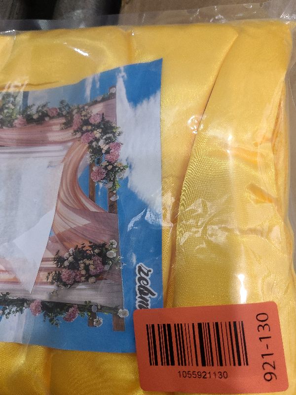Photo 1 of 10 x 10 Feet Yellow Backdrop Curtain for Partie, Stain Background Curtains for Photoshoot, Birthday, Wedding, Halloween, Thanksgiving, Christmas, New Year Party Decorations 5Ft x 10Ft, 2 Panels