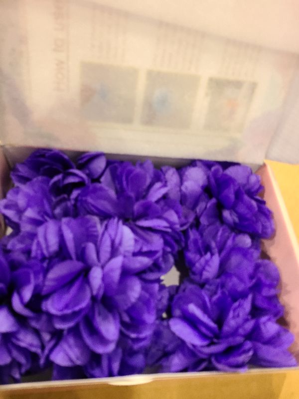 Photo 1 of 24 Pcs Floating Candles for Centerpieces and Floating Flowers Vase Fillers for Centerpieces Artificial Purple Flowers for Wedding Table Party Home Decoration