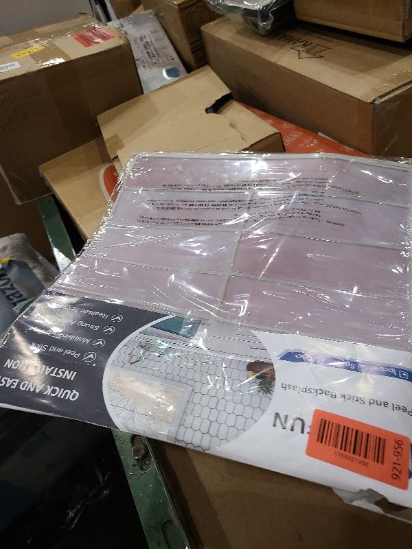 Photo 1 of 10 Sheets Subway Tile Peel and Stick Backsplash,12”×12”Pink Self Adhesive Wall Tiles Stick on Back Splash for Kitchen,Bathroom,Camper