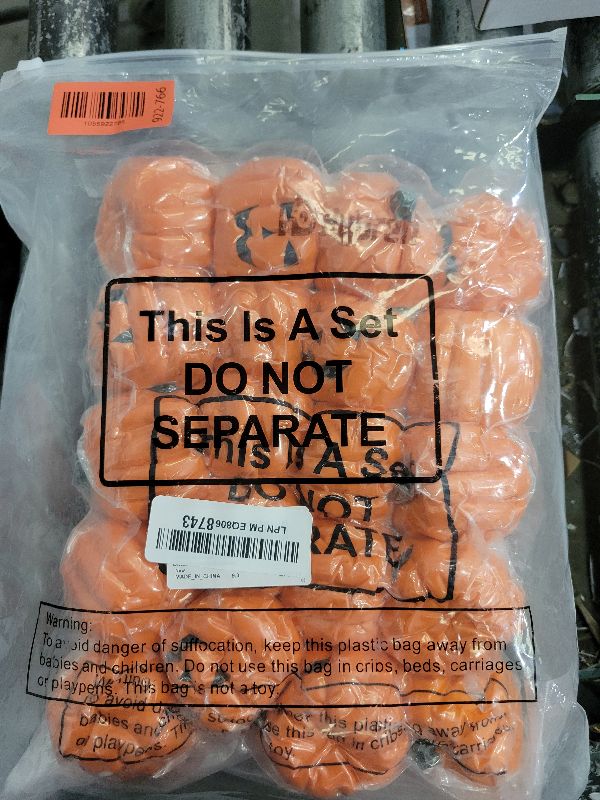 Photo 1 of 20 Pcs Halloween Pumpkin Stress Balls Bulk 2.76 Inch Halloween Party Favors for Adults Teens Gift Bag Stuffers Mini Pumpkins Squeeze Toys School Office Carnival Rewards