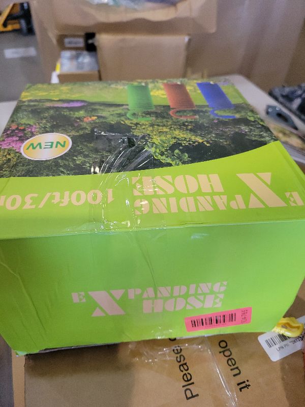 Photo 1 of 100 ft Heavy Duty Garden Hose - Super Flexible Leader Water Hose with 10 Pattern Spray Nozzle,Hybrid Rubber Hose Car Wash Pipe,3/4'' Solid Brass Conne