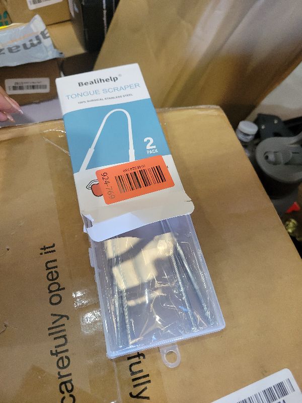 Photo 1 of 2 Pack Tongue Scraper, 100% Surgical 304 Stainless Steel Tongue Cleaner for Adults And Kids, Professional Tongue Brush for Oral Care, Improve Bad Breath and Fresh Breath