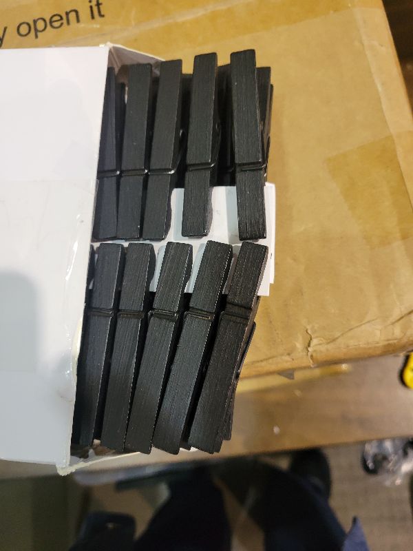 Photo 1 of 100 Pack Wooden Clothespins for Crafts, Colored Clothes Pins for Hanging Pictures Clothing Classroom, 2.9 Inch, Black