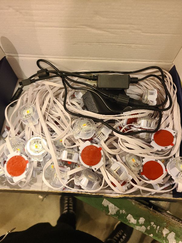 Photo 1 of 100FT Permanent Outdoor RGB Lights - IP67 Waterproof with Smart App Control Remote, DIY Scene Modes, Music Synchronization, Eaves Lights For Garden Decor, Deck, Christmas, Party, Party, Halloween,Roof