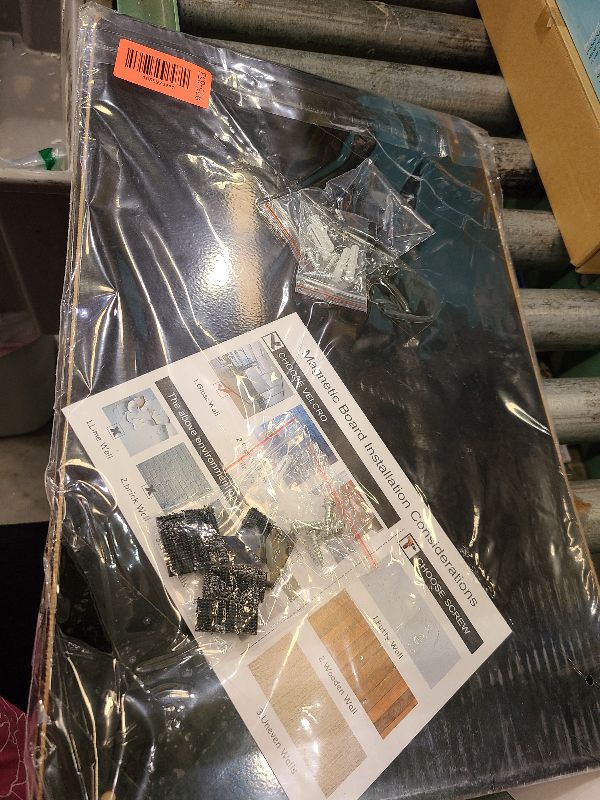 Photo 1 of 2Pack Black Magnetic Board,17.5" x 11.4" Magnet Bulletin Board to Display Magnetic Notes, Poetry, Photos, Suitable for Wall, Refrigerator, Cabinet etc, Come with 8 Pcs Dual Lock Tape and Screws