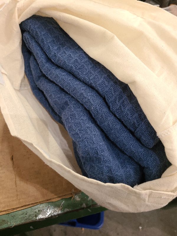 Photo 1 of 100% Cotton Salt Earth Throw Blanket, King, 106"X92" Waffle Throws For Home, Bedrooms, Outdoor Couch & Office Couch, Modern & Cozy Bed Room Decor Blankets,Lightweight All Season Western Blanket (Navy)