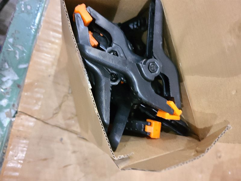 Photo 1 of 12 Pack Plastic Spring Clamps, 3.5inch Small Heavy Duty Clips for Crafts, Backdrop Stand, Woodworking, Photography Studios (Black)