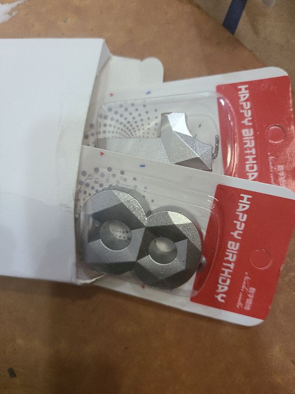 Photo 1 of 18th & 81st Birthday Candles for Cake, Silver Number 18 81 3D Diamond Shaped Candle Birthday Decorations Party Supplies for Girls, Boys, Women or Men