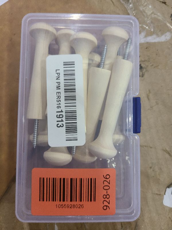 Photo 1 of 10 Pieces Wooden Shaker Peg Screw-on Pegs 3.62 Inch Long Unfinished Wood Shaker Racks for Hanging Clothes Hats Towel and More DIY Paint Color (Wood Color)