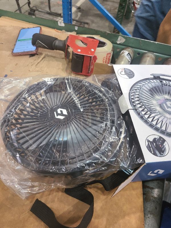 Photo 1 of 24000mAh Clip on Fan for Golf Cart - 8-inch Portable Rechargeable Fans - Max Up to 150Hrs Work Time - Battery Operated Fan with LED, Remote, Timers, Hook for Office, Desk, Camping, Tent, Treadmill