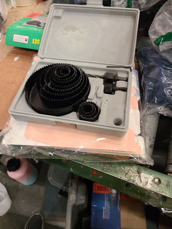 Photo 1 of 16Pcs Hole Saw Kit Including 3/4”-5” (19-127mm) Universal Hole Saw Blades, Mandrels, Drill Bits, Installation Plate, Hex Key for Woodworking