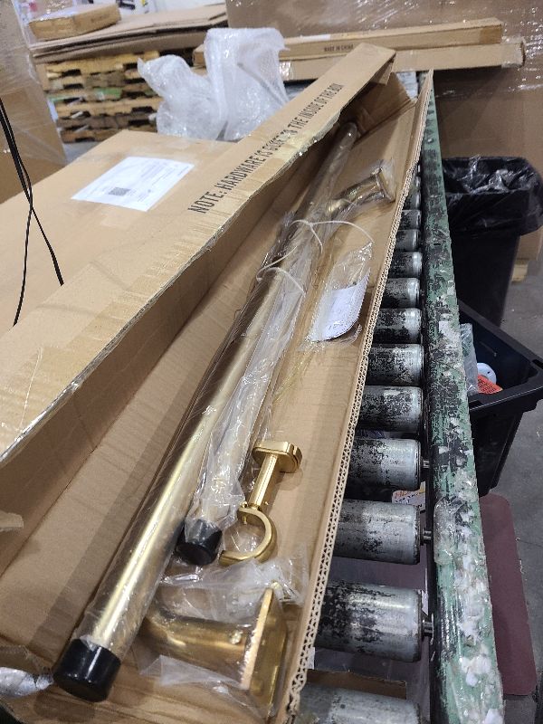 Photo 1 of 1 1/4 Diam Large Room Darkening Rods, 48-84Inch(4-7ft) Length Telescoping Wrap Around Curtain Rods For Bedroom Living Room Kitchen, Warm Gold