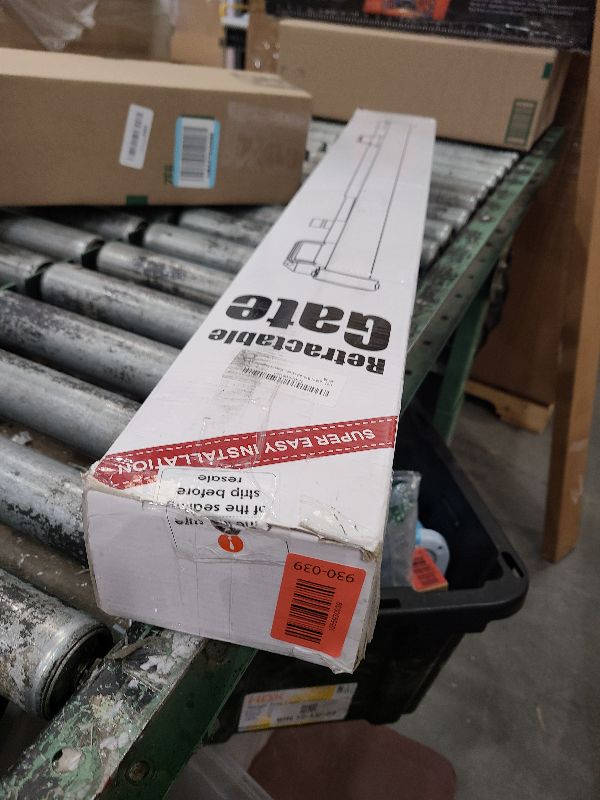 Photo 1 of 110 Inch Extra Wide Baby Gate for Large Openings, Retractable Gate Outdoor Retractable Dog Gate Indoor Extra Long Dog Gates for Doorways Large Pet Gate for Stairs, Long Gates for Kids or Pets, Black