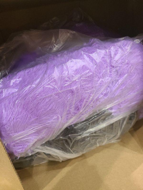 Photo 1 of 28in Large Dog Bed, Medium Size Dog and Cats, Calming Donut Bed for Puppy and Kitten, Washable Round Fluffy Pet Bed (Purple)