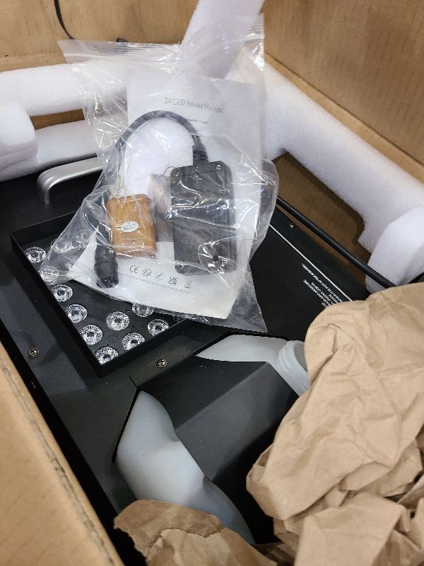 Photo 1 of 1500W Fog Machine with Lights 24 RGB LED Stage Smoke Machine Vertical Halloween Smoke Machine DMX/Wireless/Manual Control 2.5 Liters with 20000 CFM for Wedding Christmas Party Outdoor Indoor