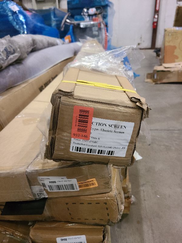 Photo 1 of 120" Motorized Projector Screen, Electric 16:9 Projector Screen with Remote Control, Indoor/Outdoor HD Movie Screen, Wall/Ceiling Mounted, Perfect for Home Office Theater TV, White