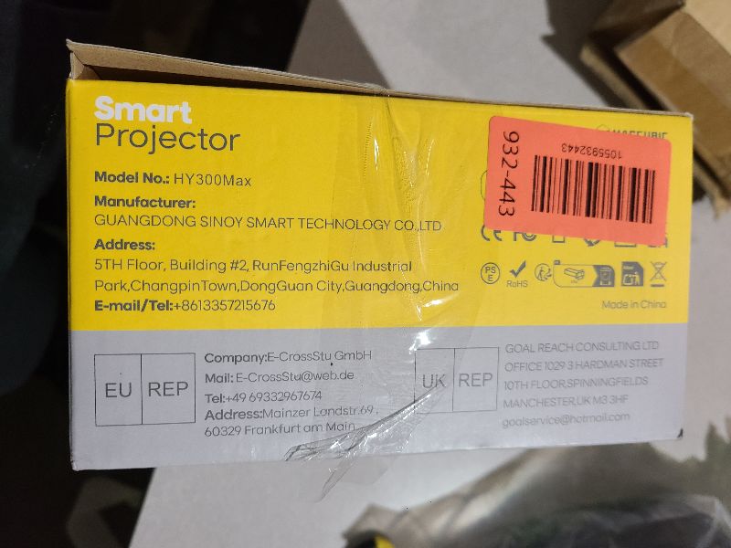 Photo 1 of 2025 Android 14 Smart Projector 4K & 8K Support, Portable Projector with WiFi 6 and Bluetooth 5.4, Auto Focus & Vertical Keystone, 180°Rotatable, Mini Proyector for Outdoor Home HY300Max