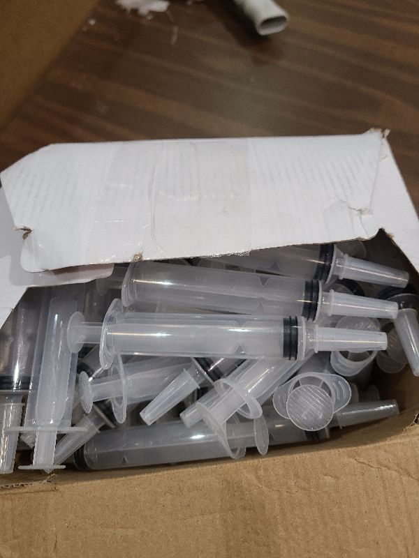 Photo 1 of 100 Pack Syringes with Tip Cap, 20ml Plastic Syringe for Halloween, Christmas, Thanksgiving