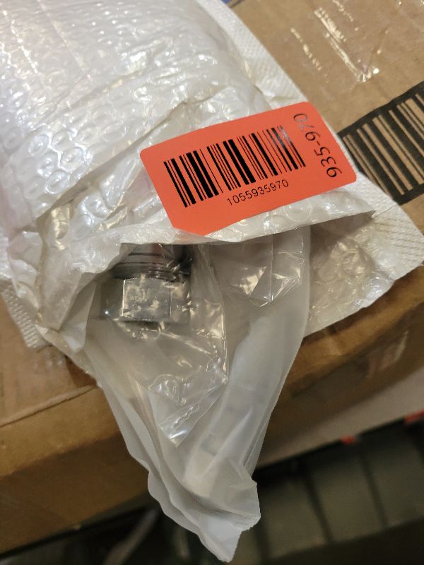 Photo 1 of 12'' Toilet Water Supply Line & Shut Off Valve Installation Kit, 1/2" NOM Inlet x 3/8" Compression Outlet Valve, 7/8" BC x 3/8" COMP Water Line Hose, Chrome Flange Escutcheon Plate