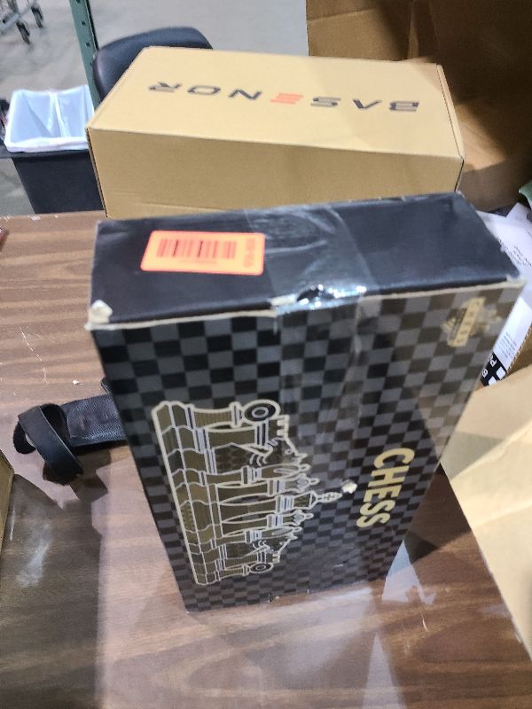 Photo 1 of 15" Large Chess Set for Adults with Weighted Acrylic Chess Pieces 3.5" King & Portable Folding Marbling Wooden Chess Board Travel Chess Sets Family Board Game Gift – Elegant Classic Chess Game