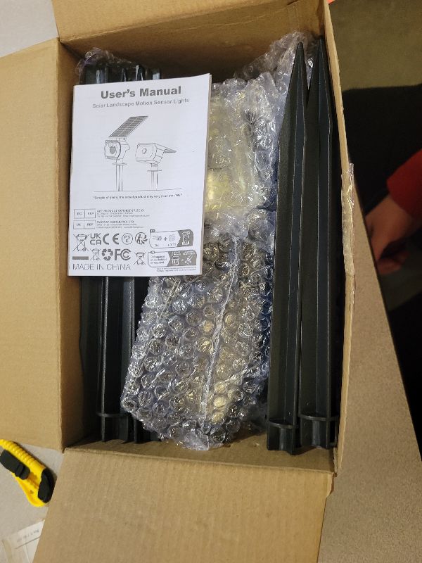 Photo 1 of [ 8 Pack/56 LED ] Solar Lights Outdoor Motion Sensor, Spot Landscape Lighting with 3 Modes, Waterproof Spotlights Dusk to Dawn for Outside Yard Tree Garden Pathway Sidewalk Driveway, Cool White