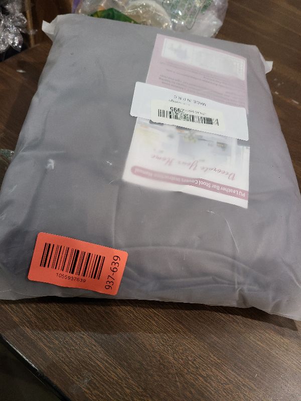 Photo 1 of **MSRP 28.99**PU Leather Bar Stool Covers with Backs 100% Waterproof Bar Stools Covers Set of 4, Removable Stretch Barstool Slipcovers for Pub Cafe Dining Room (Black)