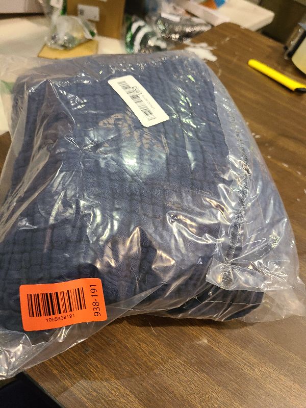 Photo 1 of 100% Cotton Muslin Blanket Large 50" x 70", 6 Layers Breathable and Lightweight Navy Throw Blanket for Bed and Couch, Soft Quilt Bedspread, Gauze Blanket for Adults All Season, Navy, Dark Blue