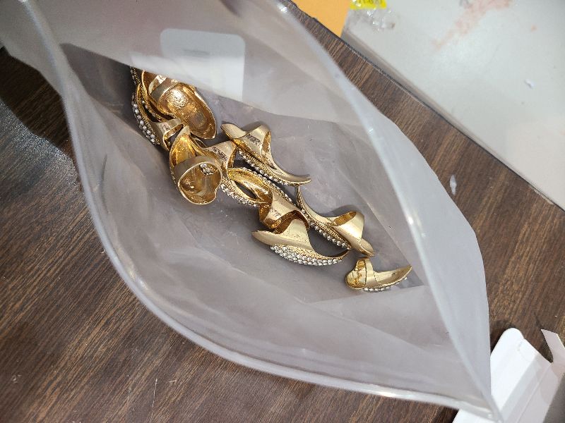 Photo 1 of 10 Pcs Halloween Costume Fake Finger Claws - Gothic Punk Cosplay Nail Rings - Sparkling Crystals Paved Party Accessories for Girls Women Men - Witch Vampire Paw Fingertip Claw Nails, 3 Sizes - Golden