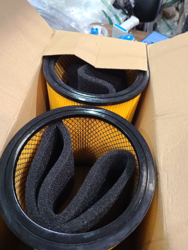 Photo 1 of 2 Pack Foam Replacement Filter Compatible with Vacmaster Shop Vac 5 to 20 Gallon, Vac Master VCFS Standard Disposal Cartridge Filters For Hart Wet/Dry Vacuums