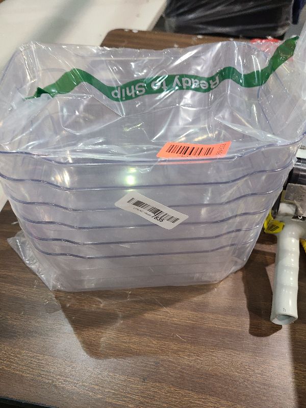 Photo 1 of 12 PACK Multi-Use Clear Plastic Storage Bins for Organizing w/ Labels - Home, Kitchen, Bathroom, Office, Pantry Cabinet Shelf Organizer Bins - SOHO Collection, RV, Fridge Organization Containers