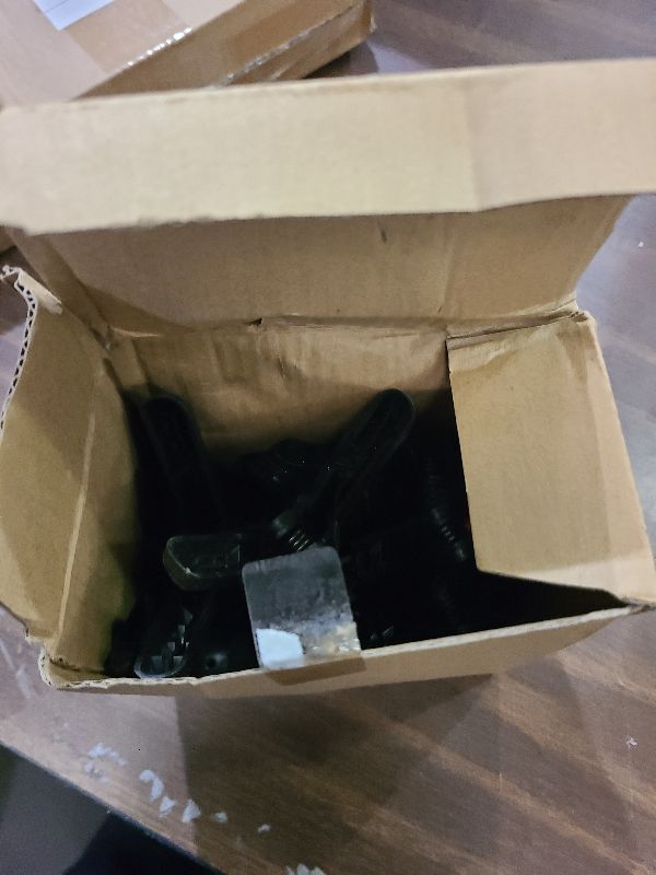 Photo 1 of 12 Pack Plastic Spring Clamps, 3.5inch Small Heavy Duty Clips for Crafts, Backdrop Stand, Woodworking, Photography Studios (Black)