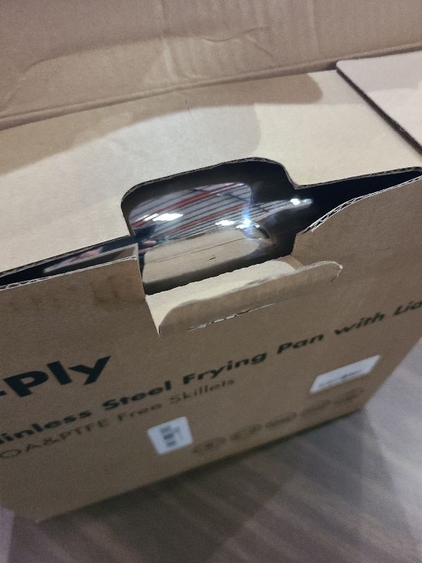 Photo 1 of 12 Inch Tri-Ply Stainless Steel Frying Pan, Frying Pan with Lid, PFOA/PTFE Free Skillet, Induction Cooking Pans, Dishwasher & Oven Broiler Safe 600F, Professional Cookware, Heavy Duty & Even Heat