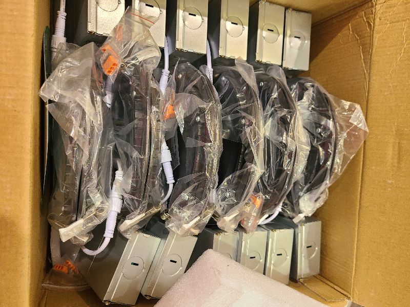 Photo 1 of 12 Pack Recessed Lighting 6 Inch with Junction Box, 5CCT 6 Inch Black LED Recessed Lights Dimmable 2700K/3000K/4000K/5000K/6000K, 15W1200lm Ultra Thin Recessed Lighting - ETL and Energy Star Certified