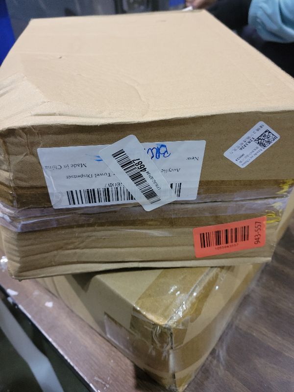 Photo 1 of 2-Pack Acrylic Paper Towel Dispenser Countertop - Clear Trifold Napkin Holder for Bathroom, Kitchen, Living Room - Compatible with C-Fold, Z-Fold & Multi-Fold