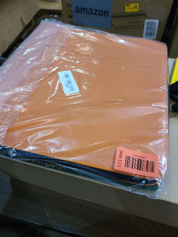 Photo 1 of 12 Pocket 720 Pockets Trading Card Binder, Ringless Side Loading Card Holder Album, Trading Card Album Fit for YuGiOh, MTG, TCG, Game Cards, Sports, Business Cards (Orange)