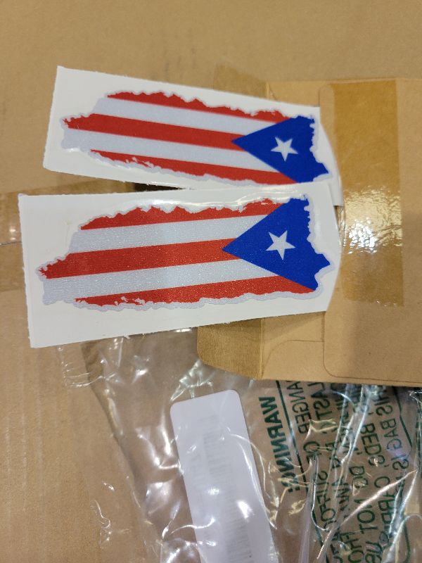 Photo 1 of (2) 4'' Reflective Puerto Rico Map Flag Decal Sticker PR Outline Car Vinyl sda1