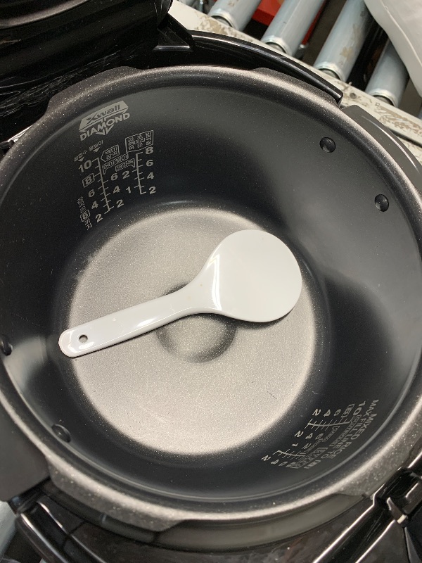 Photo 1 of **SOME SCRATCHES ON TOP, TURNS ON** CUCKOO High Pressure Rice Cooker 10-Cup Uncooked / 20-Cup Cooked with Nonstick Inner Pot, Large Rice Maker with 13 Menu Options and Steam Plate, Fuzzy Logic Tech, Voice Guide, Black (CRP-P1009SB)